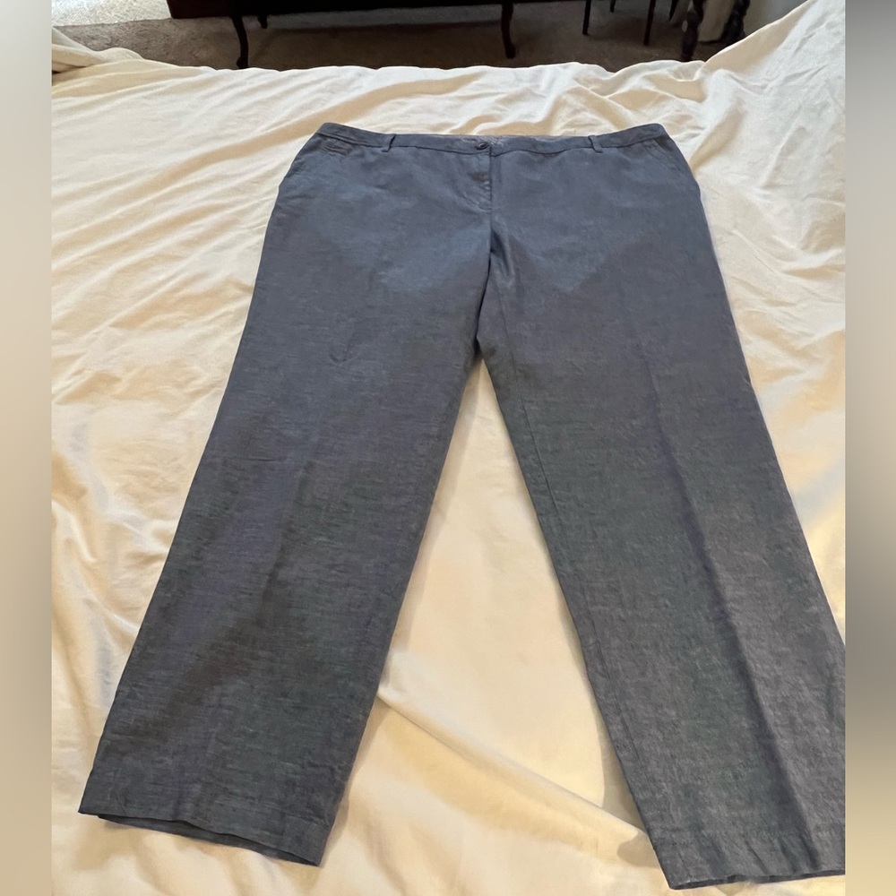 Talbots Chambray Girlfriend Chino Pants Plus Size 18W